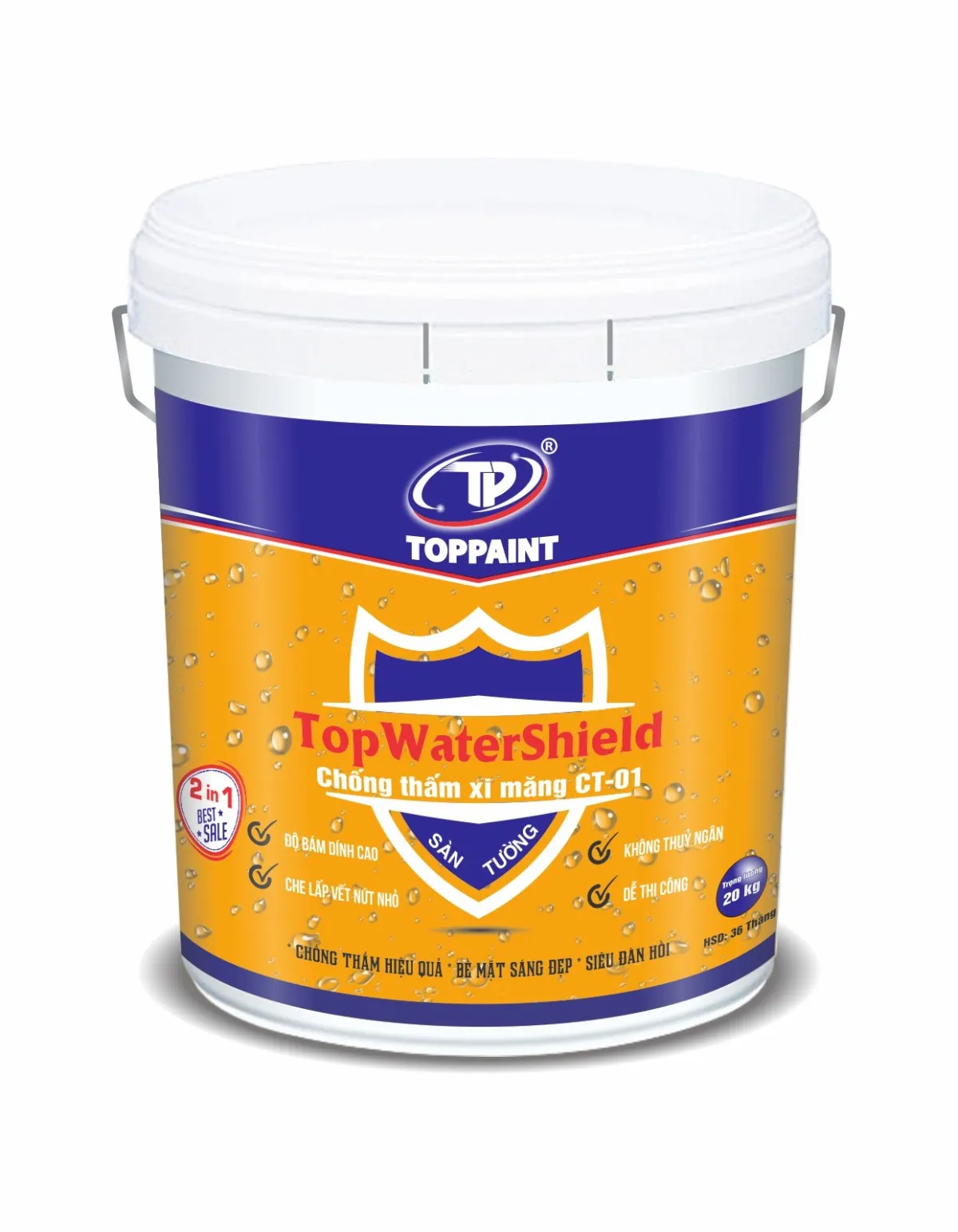 Chống Thấm Xi măng TopWaterShield CT01 Sàn Và Tường 5kg-2584