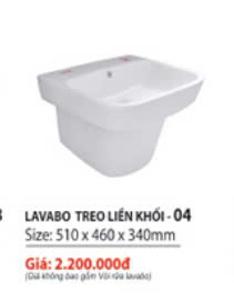 LAVABO TREO LIỀN KHỐI 04-4226
