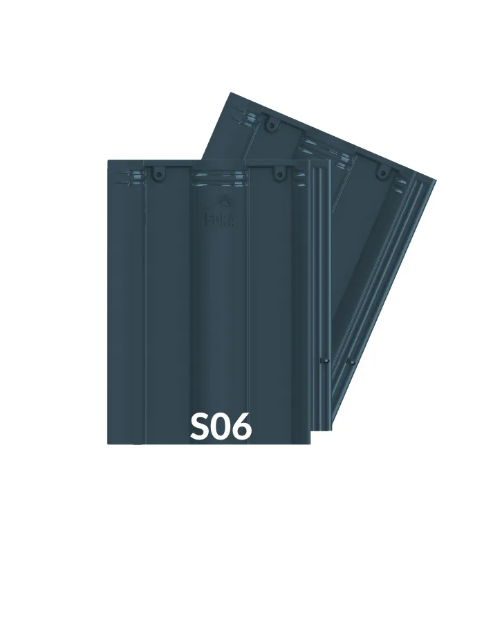 Ngói màu sóng xanh đen isora S06-2832
